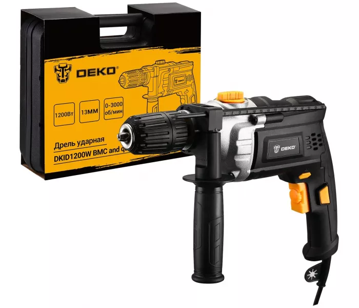 Дрель ударная DEKO DKID1200W, 063-4327, в кейсе