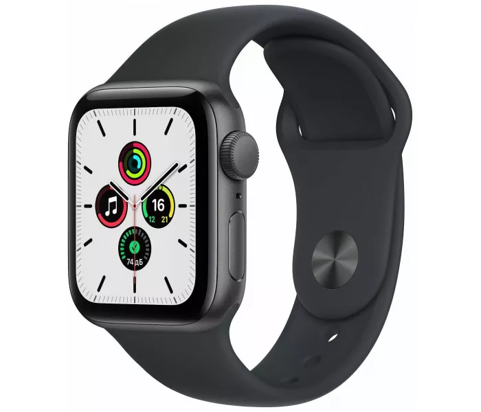 Apple Watch SE 40mm Aluminum Case Midnight Sport Band S/M (MNT73LL/A)