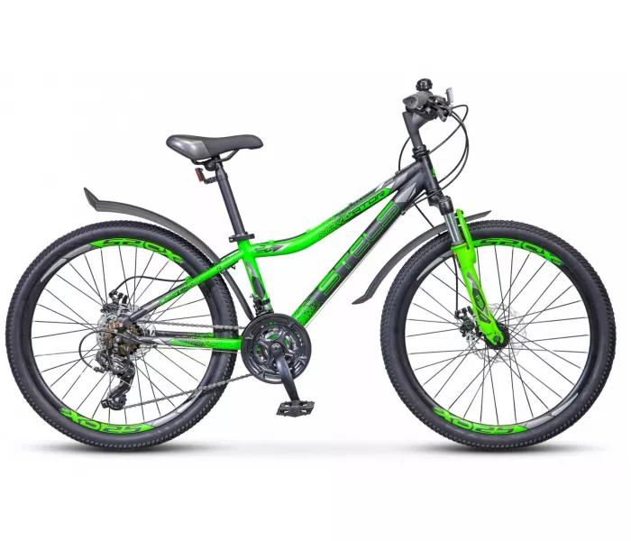 Велосипед подростковый 24 Stels Navigator 410 MD V010 (рама 12) Черный/зеленый (требует финальной сборки)